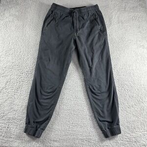 Under Armour Jogger Pants Mens Large Gray Black Fitted Tapered Hiking Drawstring